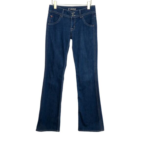 Y2k Hudson Designer Jeans Flared Leg Jeans Size 27 Pocket Detail Retro - Picture 1 of 8